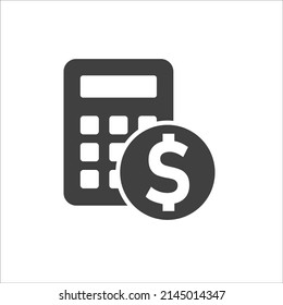 calculator icon on white background. plus minus, multiplication equal