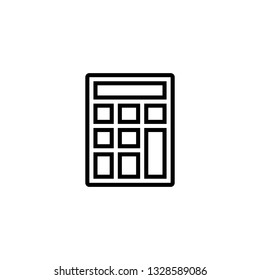 calculator icon, outline black style