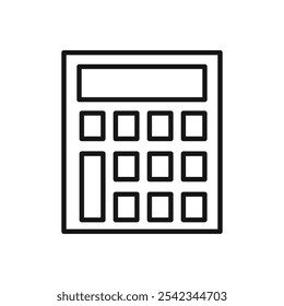 Calculator icon outline collection or set in black and white