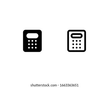 Calculator icon. With outline and glyph style
