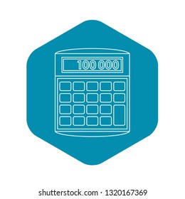 Calculator icon. Outline illustration of calculator vector icon for web