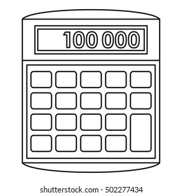 Calculator icon. Outline illustration of calculator vector icon for web