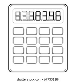 Calculator icon. Outline illustration of calculator vector icon for web design