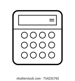 calculator icon outline isolated on the white background. vector illustration