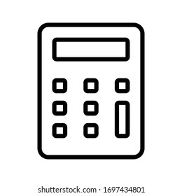 ilustración vectorial aislada del contorno de icono del calculador