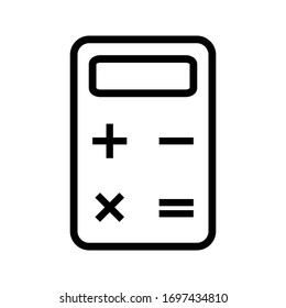 calculator icon outline isolated vector illustration