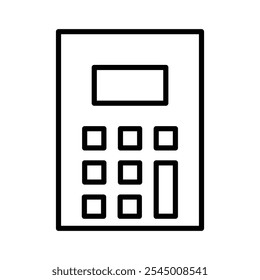 Calculator icon Outline set in black and white color