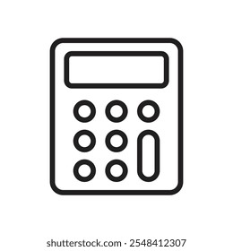 Calculator icon outline set sign