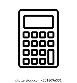 calculator icon. Outline style design isolated on white background