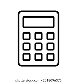 calculator icon. Outline style design isolated on white background