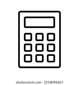 calculator icon. Outline style design isolated on white background