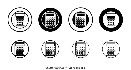 Calculator icon Outline thin set pack series