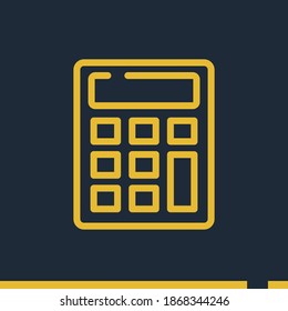calculator icon, outline vector illustration.