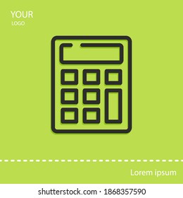 calculator icon, outline vector illustration.