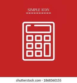 icono de calculadora, ilustración de vector de contorno.