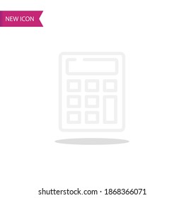 calculator icon, outline vector illustration.