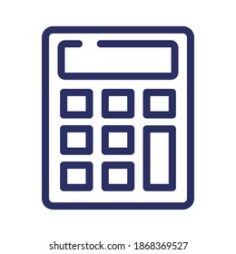 calculator icon, outline vector illustration.