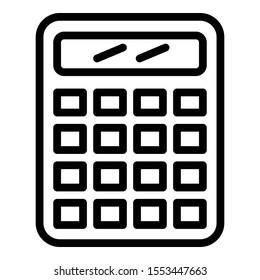 Calculator icon. Outline calculator vector icon for web design isolated on white background