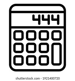 Calculator icon. Outline calculator vector icon for web design isolated on white background