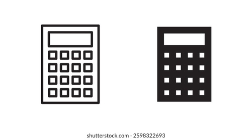 Calculator icon outlined icon vector collection.