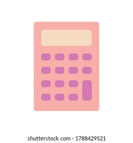 calculator icon over white background, flat style, vector illustration