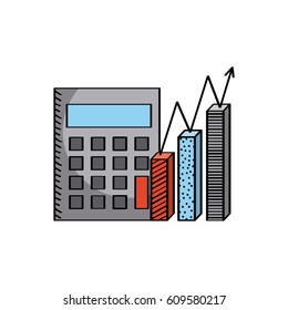 calculator icon over white background. colorful design. vector illustration