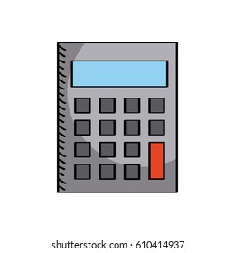 calculator icon over white background. colorful design. vector illustration