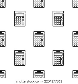 calculator icon pattern. Seamless calculator pattern on white background.