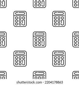 calculator icon pattern. Seamless calculator pattern on white background.