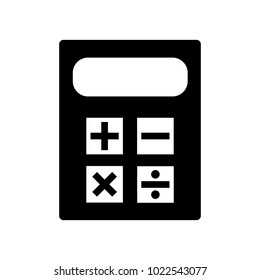 Calculator icon. Pocket calculator with arithmetic operation buttons. Vector Illustration 