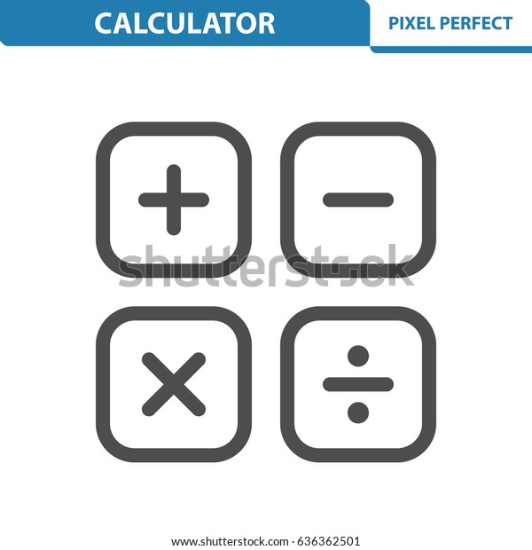 Calculator Icon. Professional, pixel perfect\
icons optimized for both large and small resolutions. EPS 8 format.\
12x size for\
preview.