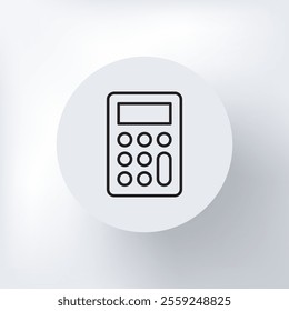 The calculator icon is a rectangle with a grid of round buttons at the bottom and a screen at the top.