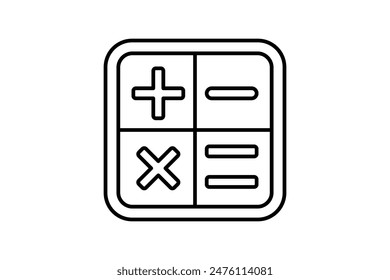 Calculator icon. icon related to accounting. suitable for web site, app, user interfaces, printable etc. line icon style. simple vector design editable