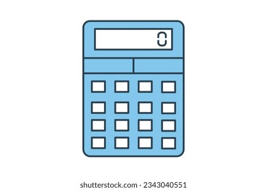 calculator icon. Icon related to stationery. flat line icon style. Simple vector design editable