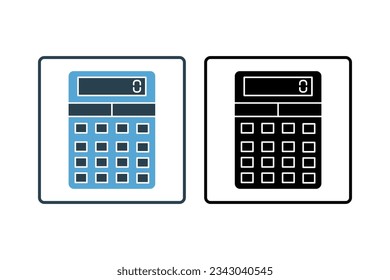 calculator icon. Icon related to stationery. solid icon style. Simple vector design editable