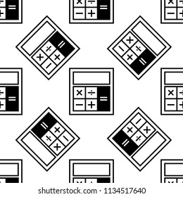 Calculator Icon Seamless Pattern, Calculator Keypad Sign Vector Art Illustration