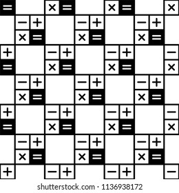 Calculator Icon Seamless Pattern, Calculator Keypad Sign Vector Art Illustration
