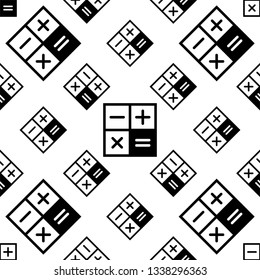 Calculator Icon Seamless Pattern, Calculator Keypad Sign Vector Art Illustration