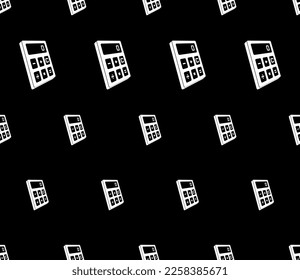Calculator Icon Seamless Pattern, Calculator Keypad Sign Vector Art Illustration