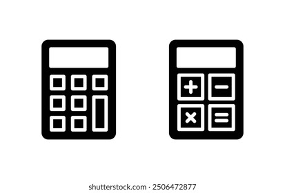 Calculator icon set. Accounting calculator icon