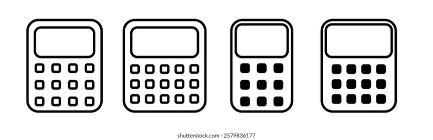 Calculator Icon Set. Accounting Calculator Icon. Calculator Symbol. Calculator Icon Vector Illustration.