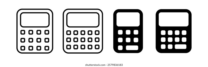 Calculator Icon Set. Accounting Calculator Icon. Calculator Symbol. Calculator Icon Vector Illustration.