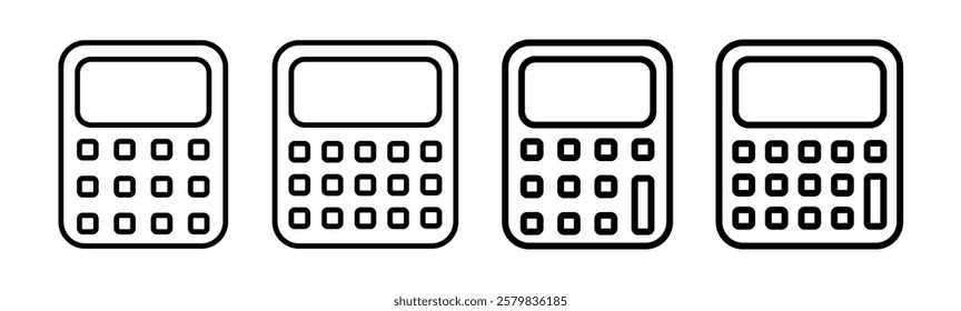 Calculator Icon Set. Accounting Calculator Icon. Calculator Symbol. Calculator Icon Vector Illustration.