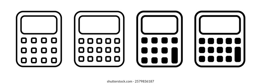 Calculator Icon Set. Accounting Calculator Icon. Calculator Symbol. Calculator Icon Vector Illustration.