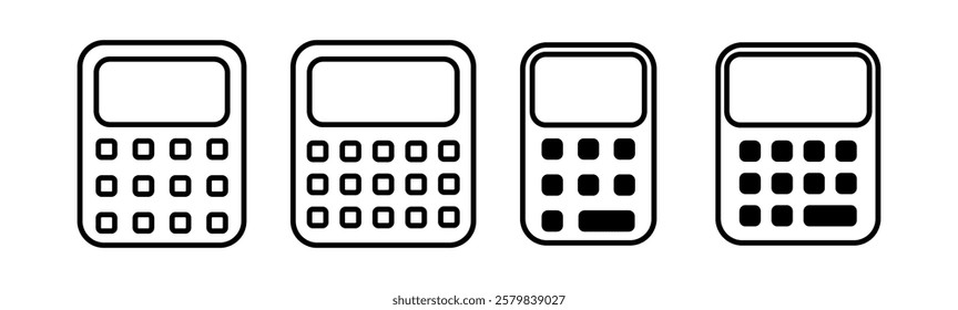 Calculator Icon Set. Accounting Calculator Icon. Calculator Symbol. Calculator Icon Vector Illustration.