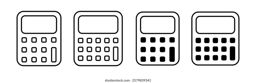 Calculator Icon Set. Accounting Calculator Icon. Calculator Symbol. Calculator Icon Vector Illustration.