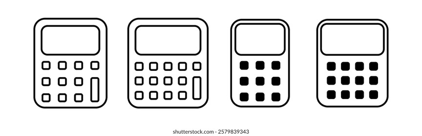 Calculator Icon Set. Accounting Calculator Icon. Calculator Symbol. Calculator Icon Vector Illustration.