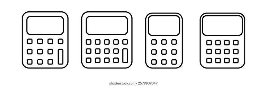 Calculator Icon Set. Accounting Calculator Icon. Calculator Symbol. Calculator Icon Vector Illustration.