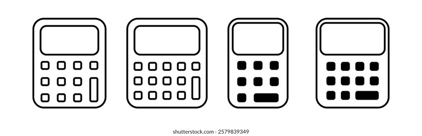 Calculator Icon Set. Accounting Calculator Icon. Calculator Symbol. Calculator Icon Vector Illustration.