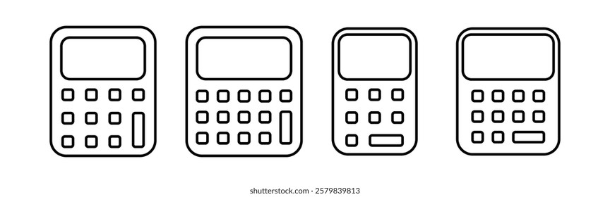 Calculator Icon Set. Accounting Calculator Icon. Calculator Symbol. Calculator Icon Vector Illustration.